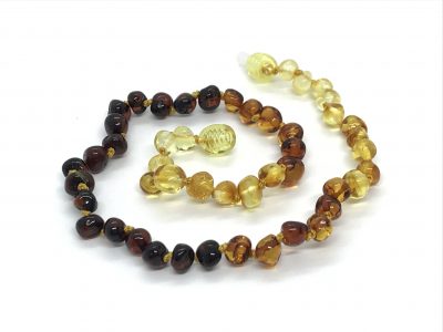 baltic amber necklace multicolor natural baroque beads  15 gr